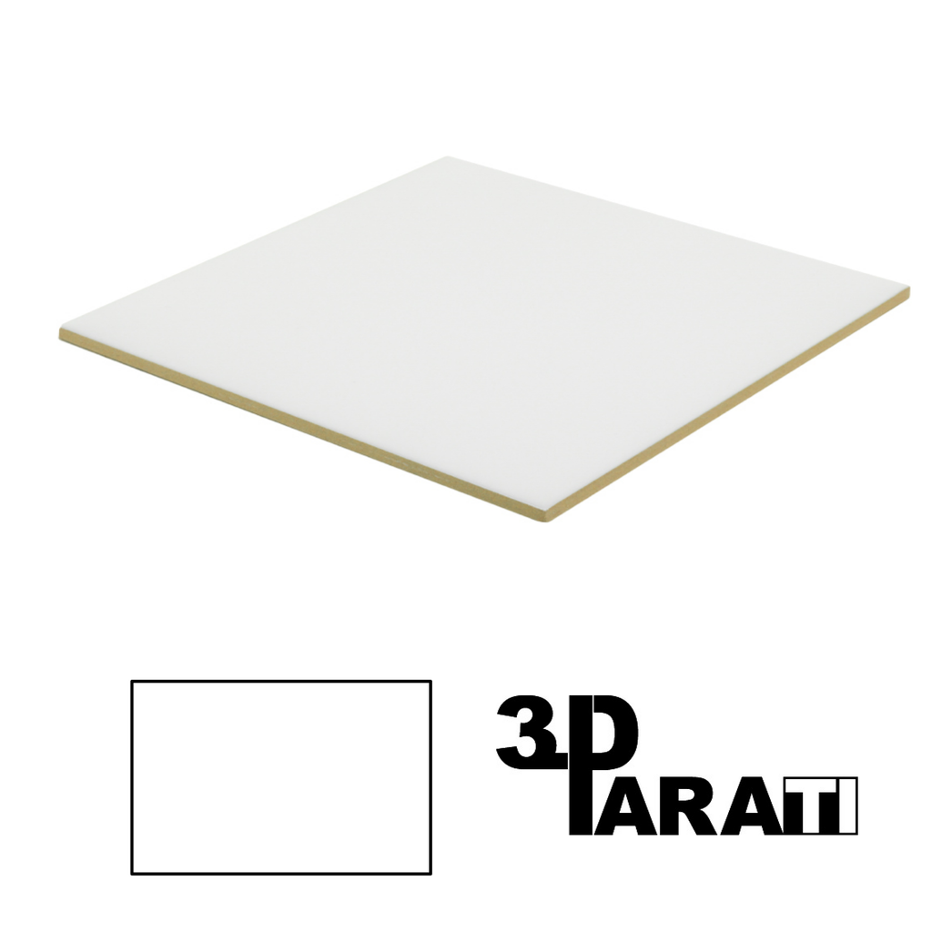 Madeira Branco brilhante 150mm x 50mm x 3mm