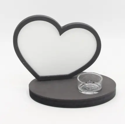 Photo stand heart with candle holder